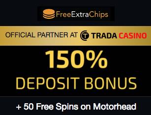 TradaCasino Exclusive Deal: 150% plus 50 Free Spins on Motörhead